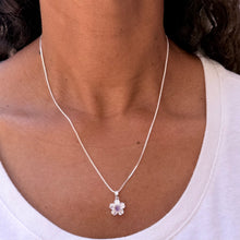 Load image into Gallery viewer, Purple Flower Sterling Silver Necklace