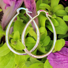 Load image into Gallery viewer, Silver Etched Hoop Earrings
