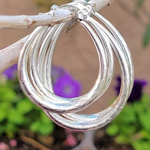 Load image into Gallery viewer, Silver Etched Hoop Earrings
