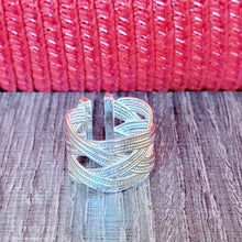 Load image into Gallery viewer, Woven Adjustable Sterling Silver Ring