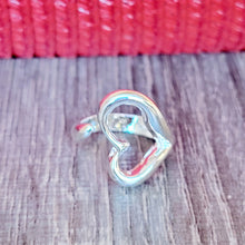 Load image into Gallery viewer, Heart Adjustable Sterling Silver Ring