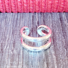 Load image into Gallery viewer, Double Band Adjustable Sterling Silver Ring