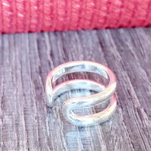 Load image into Gallery viewer, Double Band Adjustable Sterling Silver Ring