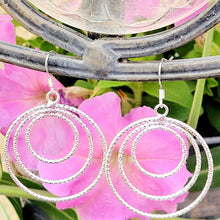 Load image into Gallery viewer, Triple Circle Sterling Silver Earrings