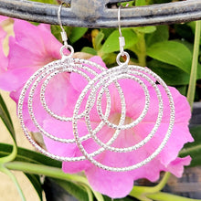 Load image into Gallery viewer, Triple Circle Sterling Silver Earrings