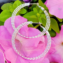 Load image into Gallery viewer, Twisted Triple Hoop Silver Earrings
