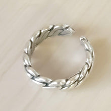 Load image into Gallery viewer, Twisted Adjustable Sterling Silver Ring