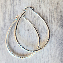 Load image into Gallery viewer, Diamond Cut Sterling Silver Hoop Earrings