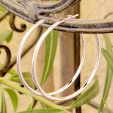 Load image into Gallery viewer, Round Sterling Silver Hoop Earrings