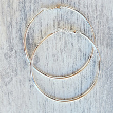Load image into Gallery viewer, Round Sterling Silver Hoop Earrings