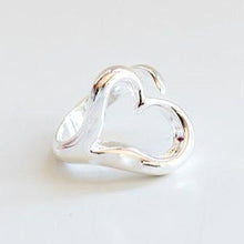 Load image into Gallery viewer, Heart Adjustable Sterling Silver Ring
