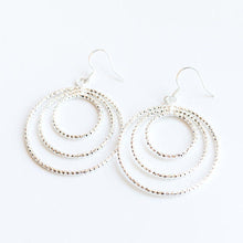 Load image into Gallery viewer, Triple Circle Sterling Silver Earrings