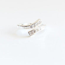 Load image into Gallery viewer, Zircon Swoop Adjustable Sterling Silver Ring