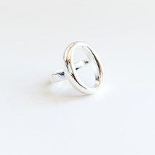 Load image into Gallery viewer, Oval Adjustable Sterling Silver Ring