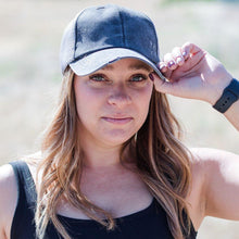 Load image into Gallery viewer, Model is wearing a black hat with her brown hair down.  She has a black tank top and watch on.