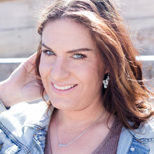 Load image into Gallery viewer, Flower Silver Dangle Earrings