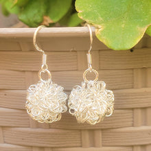 Load image into Gallery viewer, Textured Silver Ball Earrings