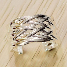Load image into Gallery viewer, Braided Adjustable Sterling Silver Ring