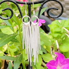 Load image into Gallery viewer, Multi-strand Silver Dangle Earrings