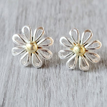 Load image into Gallery viewer, Yellow Flower Sterling Silver Earrings