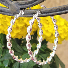 Load image into Gallery viewer, Twisted Hoop Silver Earrings