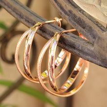 Load image into Gallery viewer, Criss Cross Silver Hoop Earrings