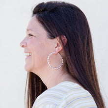 Load image into Gallery viewer, Twisted Hoop Silver Earrings