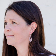 Load image into Gallery viewer, Oval Filigree Silver Dangle Earrings