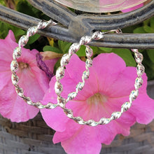 Load image into Gallery viewer, Twisted Hoop Silver Earrings