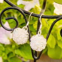 Load image into Gallery viewer, Textured Silver Ball Earrings