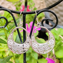 Load image into Gallery viewer, Flower and Butterfly Dangle Earrings