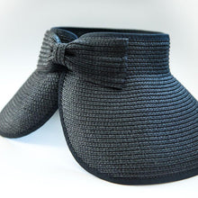 Load image into Gallery viewer, Black bow visor with a white background