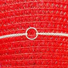 Load image into Gallery viewer, Double Strand Circle Sterling Silver Bracelet on a red mesh background.