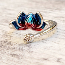 Load image into Gallery viewer, Picture of Two-toned Adjustable Sterling Silver Ring on a grey background