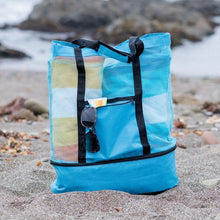 Load image into Gallery viewer, Large Capacity Mesh Picnic and Beach Bag with Insulated Cooler