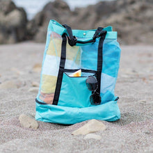 Load image into Gallery viewer, Large Capacity Mesh Picnic and Beach Bag with Insulated Cooler