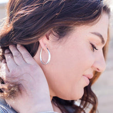 Load image into Gallery viewer, Silver Etched Hoop Earrings