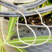 Load image into Gallery viewer, Large Heart Silver Hoops
