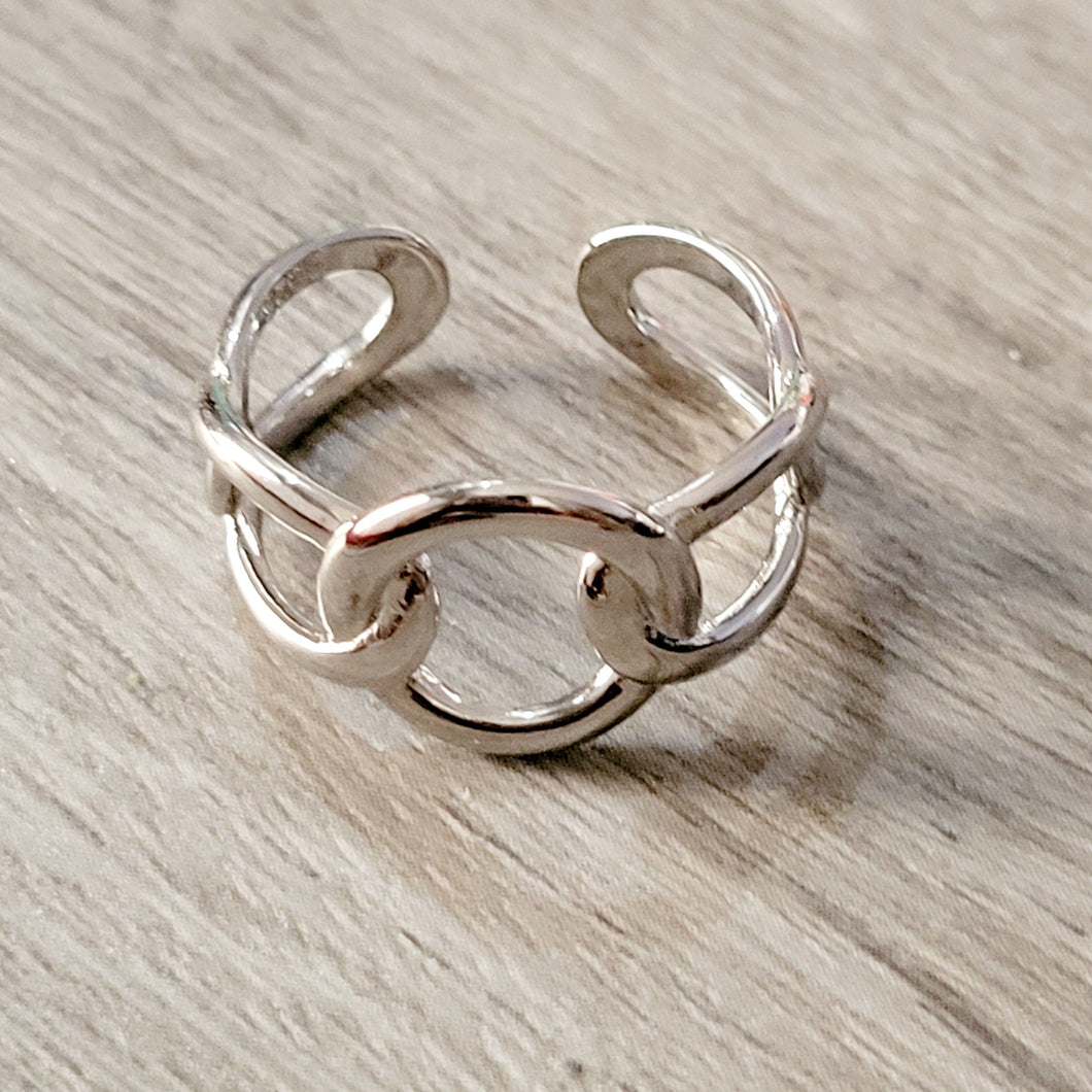 Circular Adjustable Sterling Silver Ring