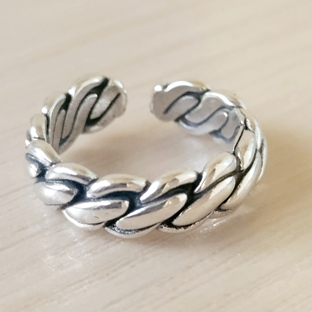 Twisted Adjustable Sterling Silver Ring