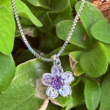 Load image into Gallery viewer, Purple Flower Sterling Silver Necklace
