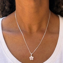 Load image into Gallery viewer, Pink Flower Sterling Silver Necklace
