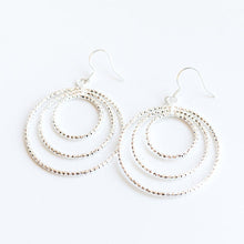 Load image into Gallery viewer, Triple Circle Sterling Silver Earrings
