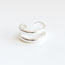Load image into Gallery viewer, Double Band Adjustable Sterling Silver Ring
