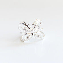 Load image into Gallery viewer, Adjustable Butterfly Sterling Silver Ring
