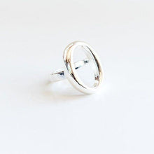 Load image into Gallery viewer, Oval Adjustable Sterling Silver Ring
