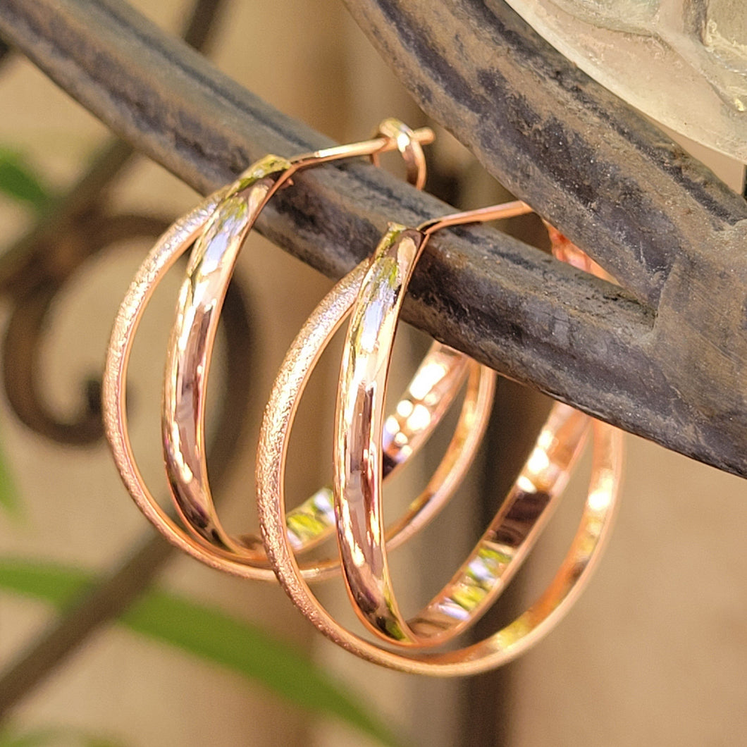 Criss Cross Silver Hoop Earrings